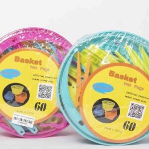 Basket with pegs 60pcs