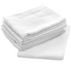 Multi Purpose Baby White Cloth Napkins 6pcs