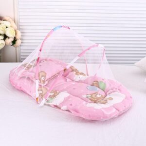 1PC Infant Mosquito Net Multifunctional universal Folding Crib Netting Children Summer Supplies Travel Bed Pink
