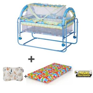 Metal Baby Cot With Mattress and Pillow