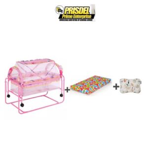 Metal Baby Cot With Mattress and Pillow