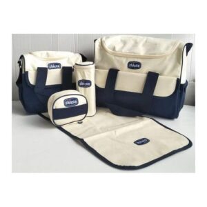 Chicco Fashion Diaper Bag Set - Dark Blue/Cream