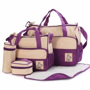 5 in 1 Diaper Bag Set - 5 Pieces - Purple