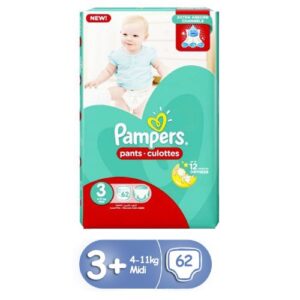 Pampers Midi Pants Diapers - Size 3 - 62 Count
