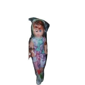Lovely Baby Doll In Straight Dress With Straw Hat For Kids- Multicolored