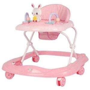 Foldable Baby Walker With Music And Toys - Pink