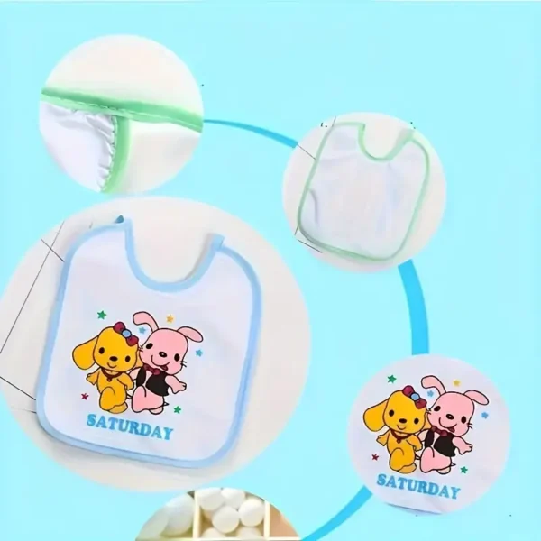 7pcs Cute Cotton Bibs for Newborns - Image 4
