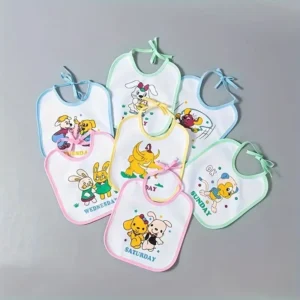 7pcs Cute Cotton Bibs for Newborns