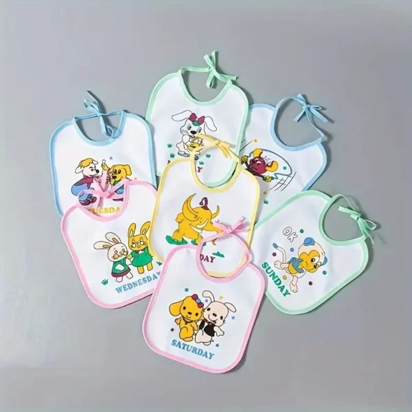 7pcs Cute Cotton Bibs for Newborns