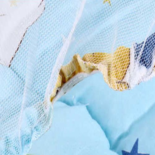 Foldable Baby Bed With Mosquito Net + Pillow Cushion, Portable Baby Travel Bed - Blue - Image 4