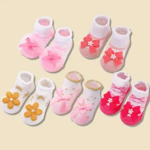 5-Pack Soft Baby Girl Cotton Socks