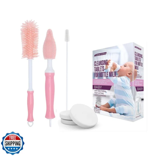 3 In 1 Baby Bottle Brush with Straw Brush
